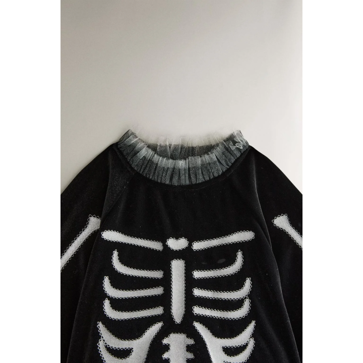 Детский костюм хэллоуин с скелетом из фатина