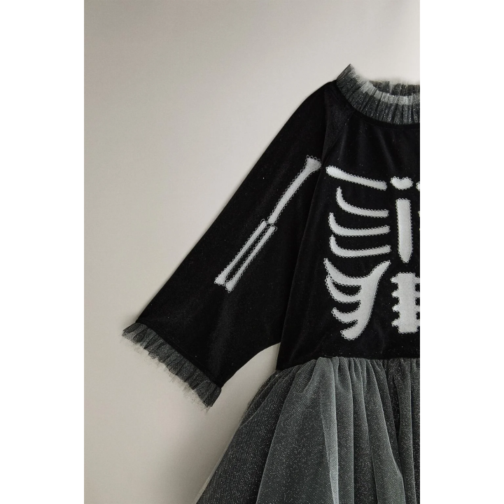 Детский костюм хэллоуин с скелетом из фатина