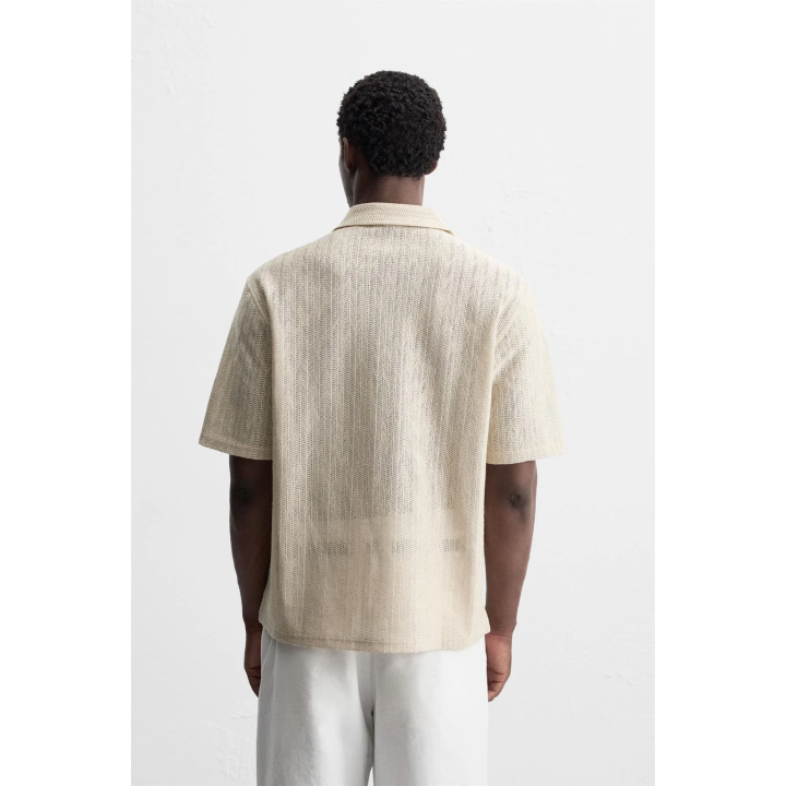 РУБАШКА ИЗ ТКАНИ С ОТКРЫТОЙ ТЕКСТУРОЙ «ЁЛОЧКА»