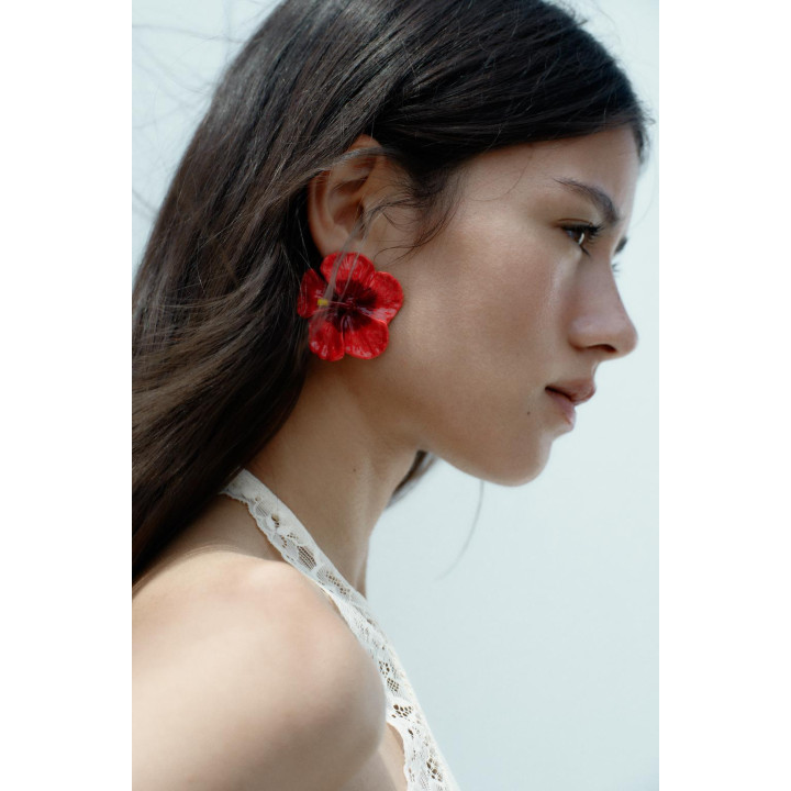 НАБОР СЕРЕГ С ЦВЕТАМИ И КОЛЬЦАМИ