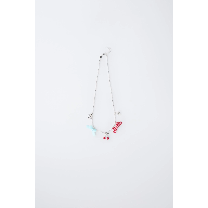 Ожерелье с вишней и бантом