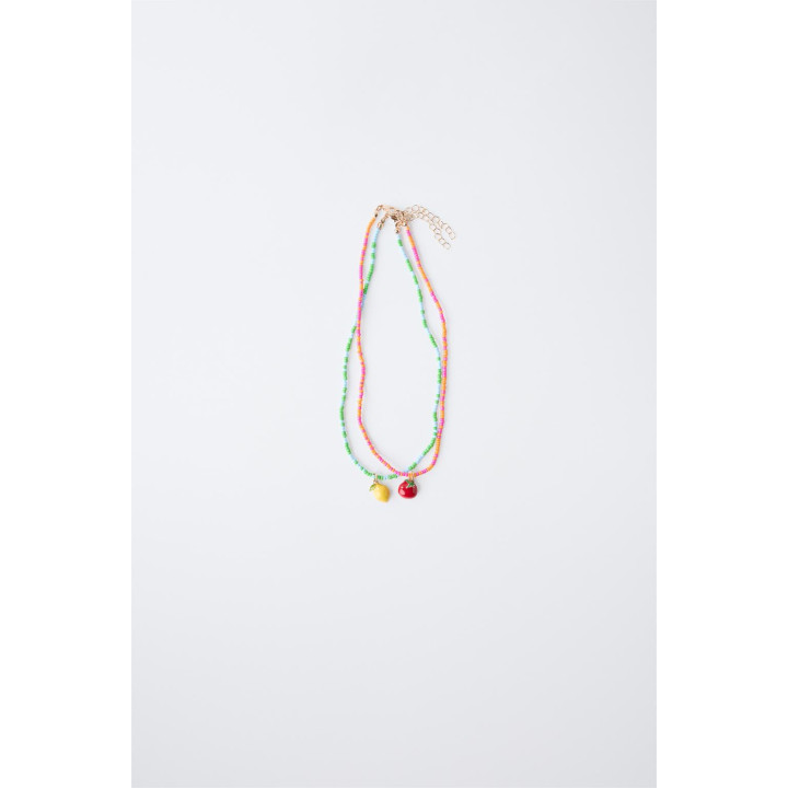 НАБОР ИЗ 2 ОЖЕРЕЛИЙ С ПОДВЕСКАМИ «ПОМИДОР» И «ЛИМОН»