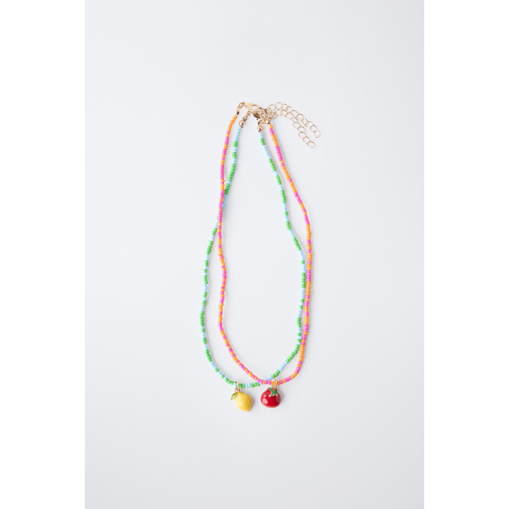 НАБОР ИЗ 2 ОЖЕРЕЛИЙ С ПОДВЕСКАМИ «ПОМИДОР» И «ЛИМОН»