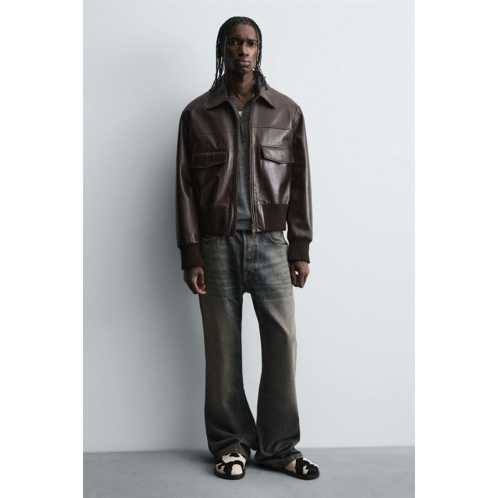 Деревянные сабо из кожи и овечьей шерсти