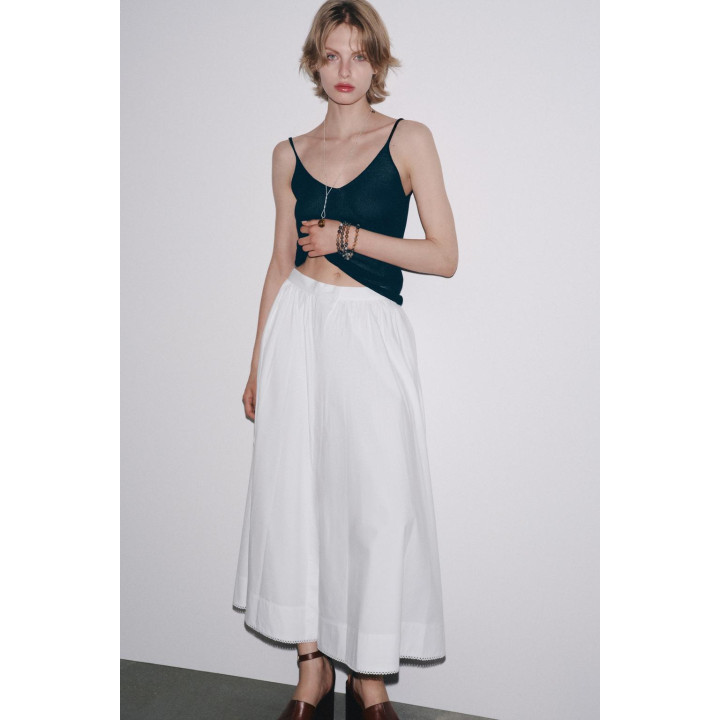 ЮБКА-МИДИ ИЗ ПОПЛИНА — ZW COLLECTION