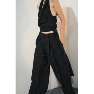 ТОП-ХАЛТЕР ИЗ ЖАККАРДОВОЙ ТКАНИ С ЦВЕТОЧНЫМ РИСУНКОМ — ZW COLLECTION