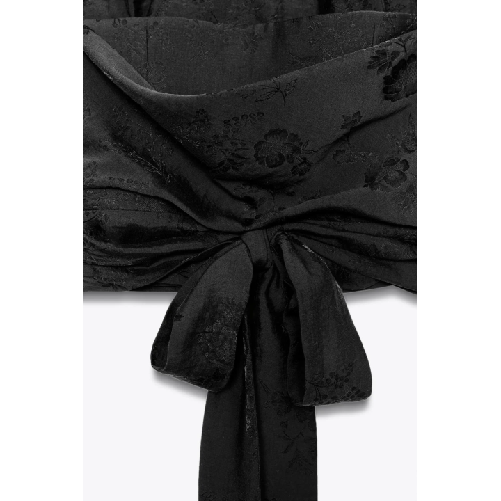 ТОП-ХАЛТЕР ИЗ ЖАККАРДОВОЙ ТКАНИ С ЦВЕТОЧНЫМ РИСУНКОМ — ZW COLLECTION