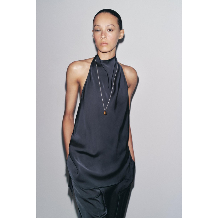 АТЛАСНЫЙ ТОП С ГОРЛОВИНОЙ ХАЛТЕР — ZW COLLECTION