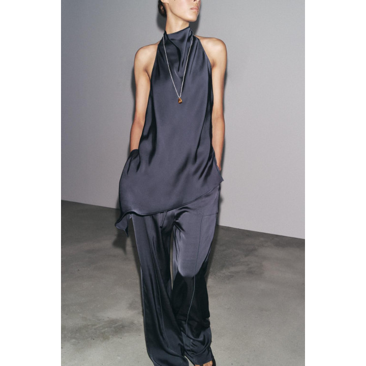 АТЛАСНЫЙ ТОП С ГОРЛОВИНОЙ ХАЛТЕР — ZW COLLECTION