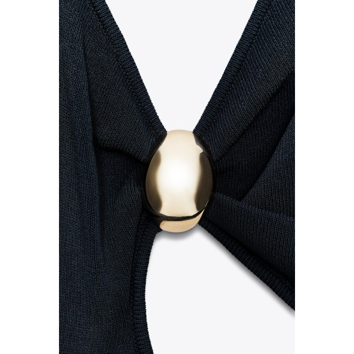 ТРИКОТАЖНОЕ ПЛАТЬЕ С ВЫРЕЗОМ НА ГРУДИ