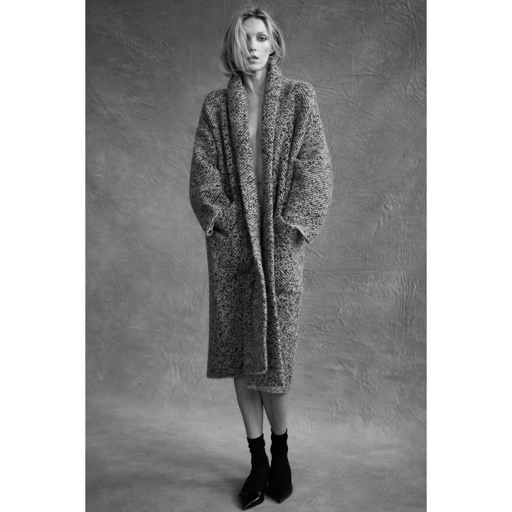 ТРИКОТАЖНОЕ ПАЛЬТО С ШАЛЕВЫМ ВОРОТНИКОМ