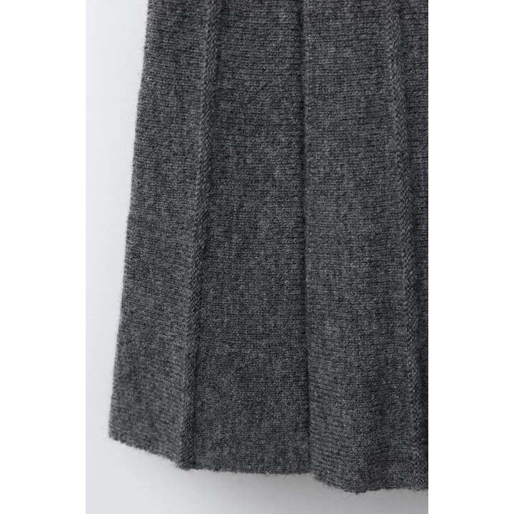 ВЯЗАНАЯ ЮБКА В СКЛАДКУ С ШЕРСТЬЮ