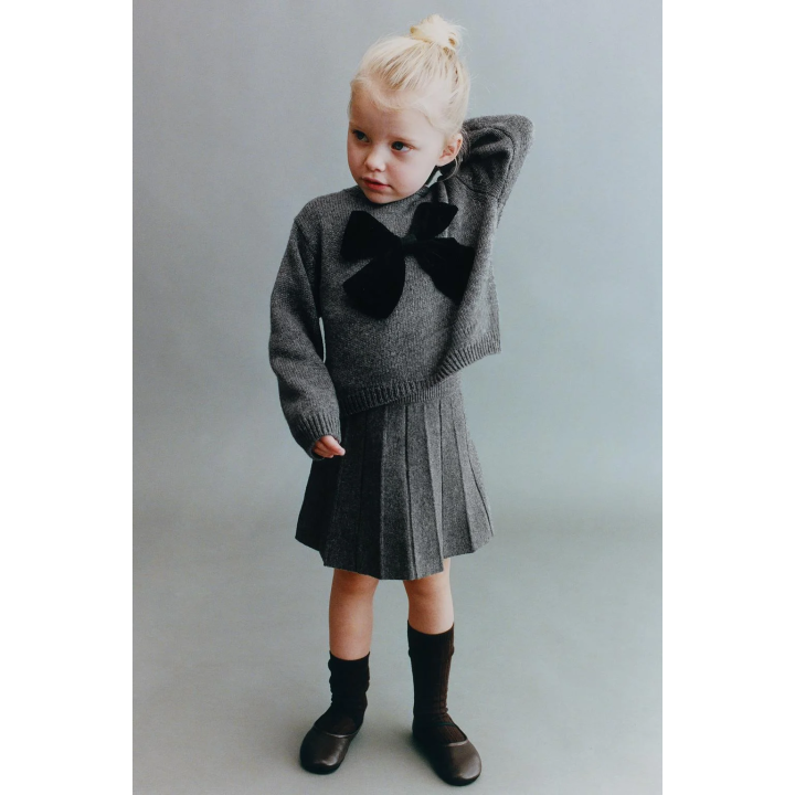 ВЯЗАНАЯ ЮБКА В СКЛАДКУ С ШЕРСТЬЮ