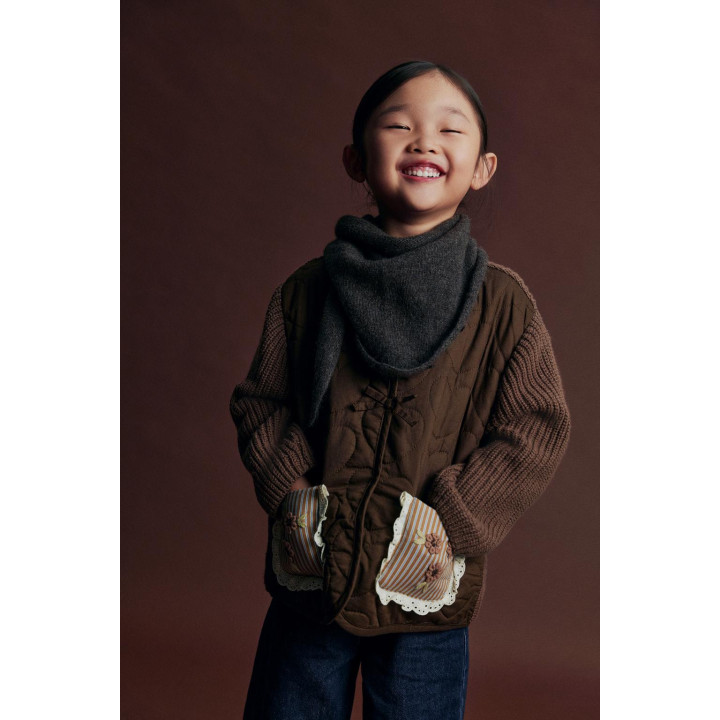 СТЕГАНАЯ КУРТКА С ТРИКОТАЖНОЙ ОТДЕЛКОЙ