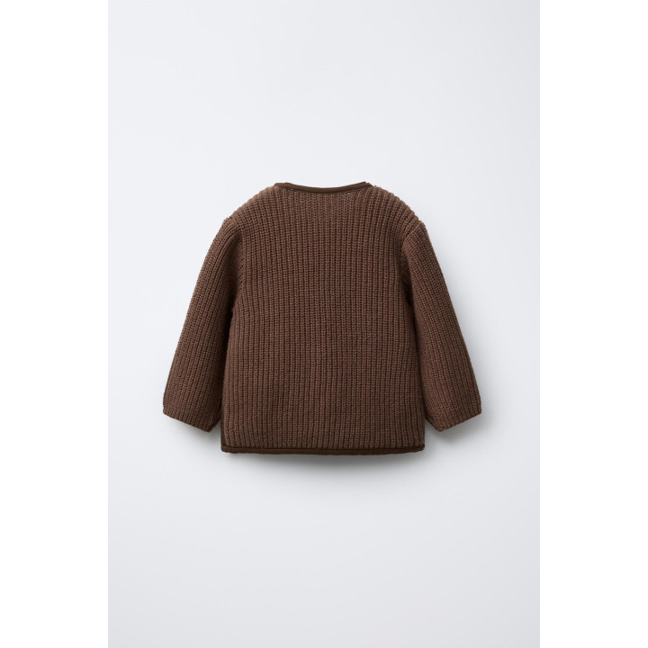 СТЕГАНАЯ КУРТКА С ТРИКОТАЖНОЙ ОТДЕЛКОЙ