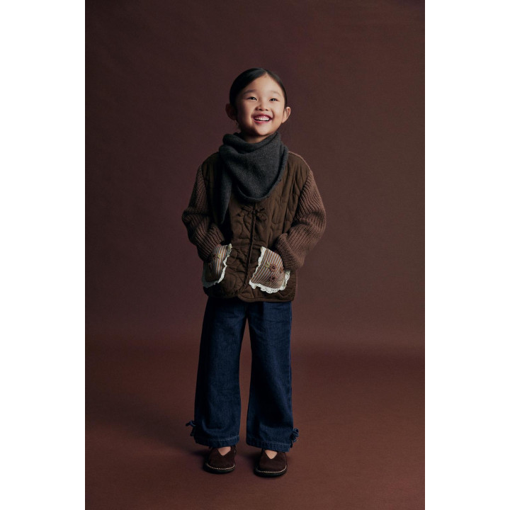 СТЕГАНАЯ КУРТКА С ТРИКОТАЖНОЙ ОТДЕЛКОЙ