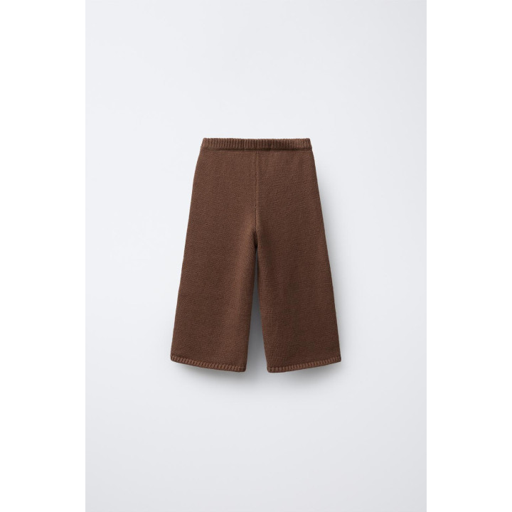 ТРИКОТАЖНЫЕ БРЮКИ С ВЫШИВКОЙ В ВИДЕ ЦВЕТОВ