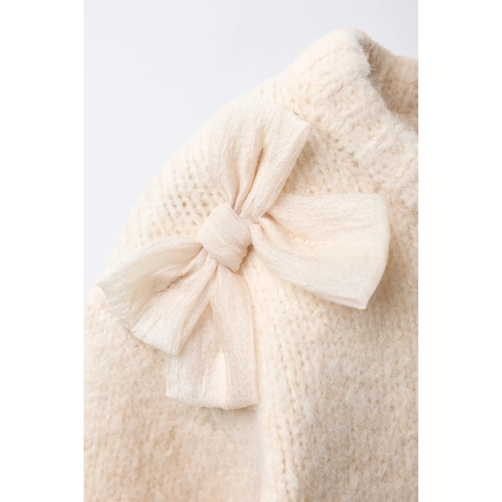 СВИТЕР С АТЛАСНЫМИ БАНТАМИ