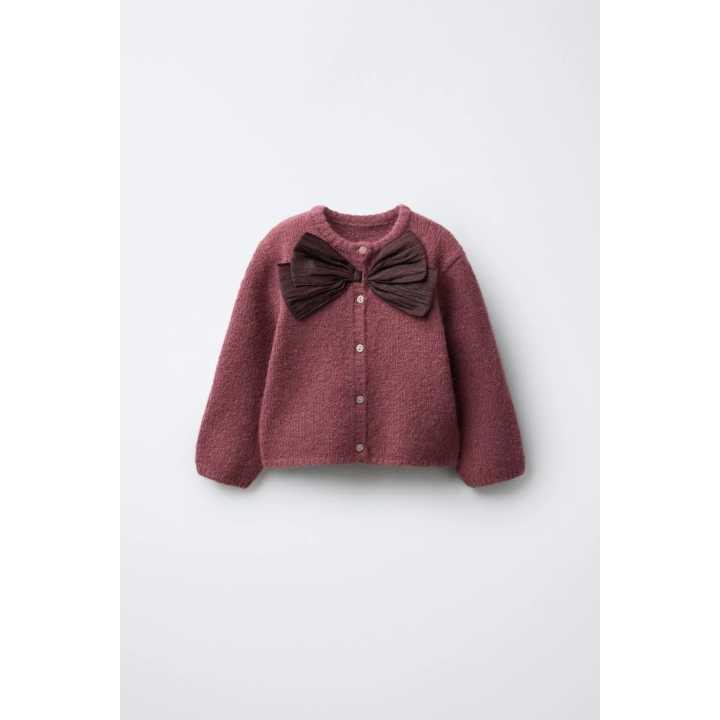 КАРДИГАН С АТЛАСНЫМ БАНТОМ