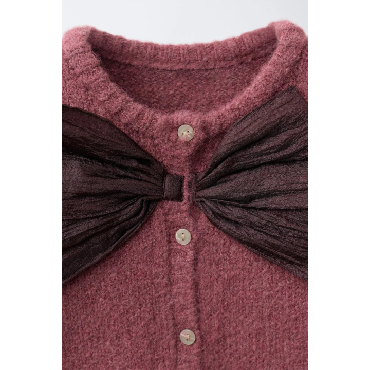 КАРДИГАН С АТЛАСНЫМ БАНТОМ