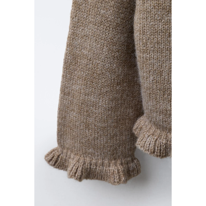 ВЯЗАНЫЙ КАРДИГАН С ВОЛАНАМИ И ШЕРСТЬЮ