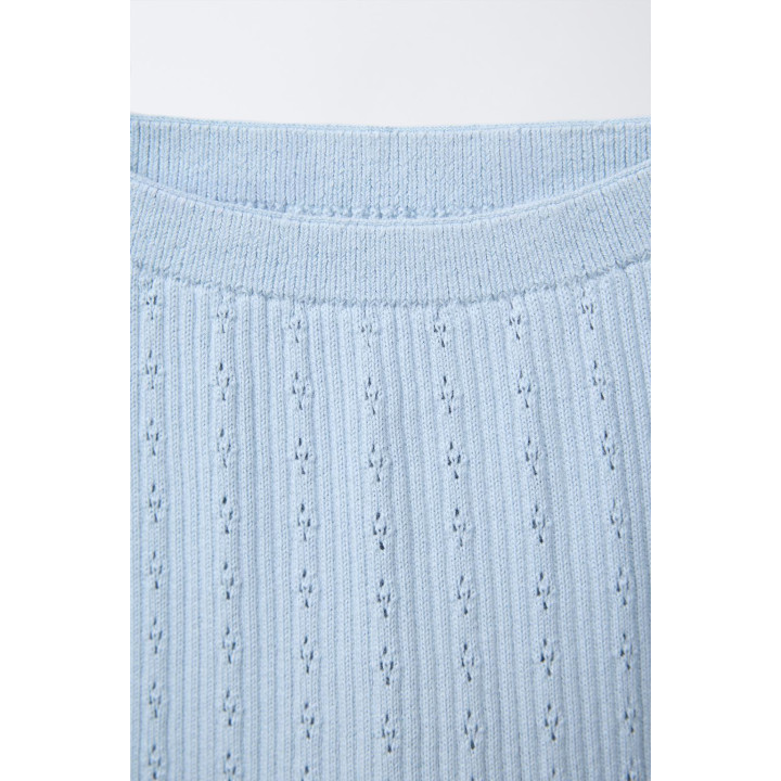 ТРИКОТАЖНЫЕ БРЮКИ С АЖУРНЫМ УЗОРОМ