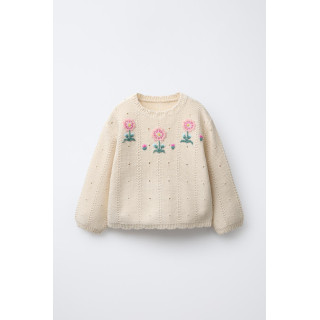 ТРИКОТАЖНЫЙ ДЖЕМПЕР С ВЫШИВКОЙ В ВИДЕ ЦВЕТОВ