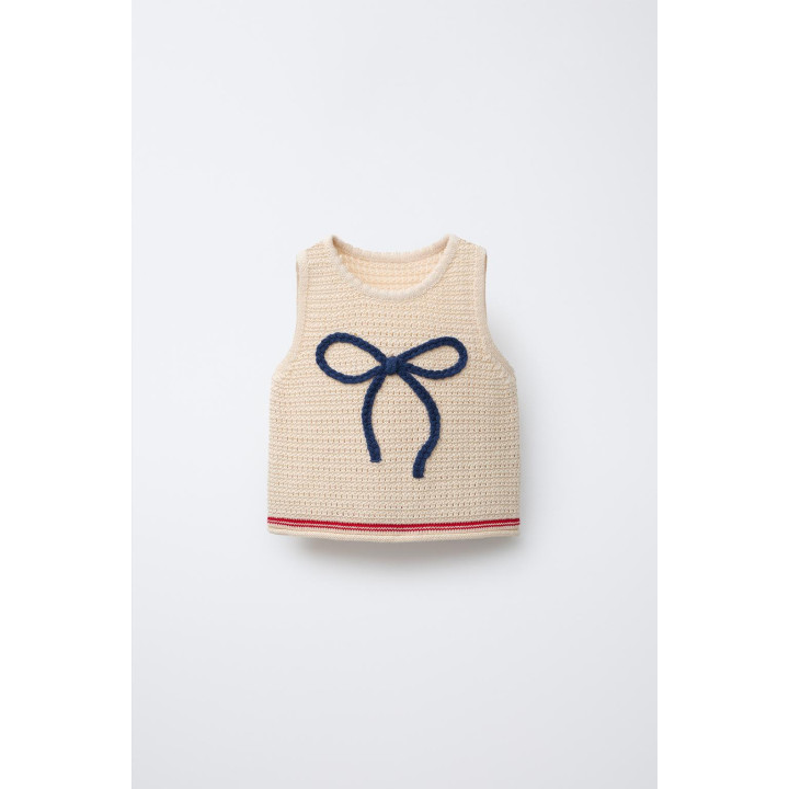 ТРИКОТАЖНЫЙ ТОП С БАНТОМ