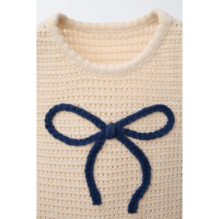 ТРИКОТАЖНЫЙ ТОП С БАНТОМ