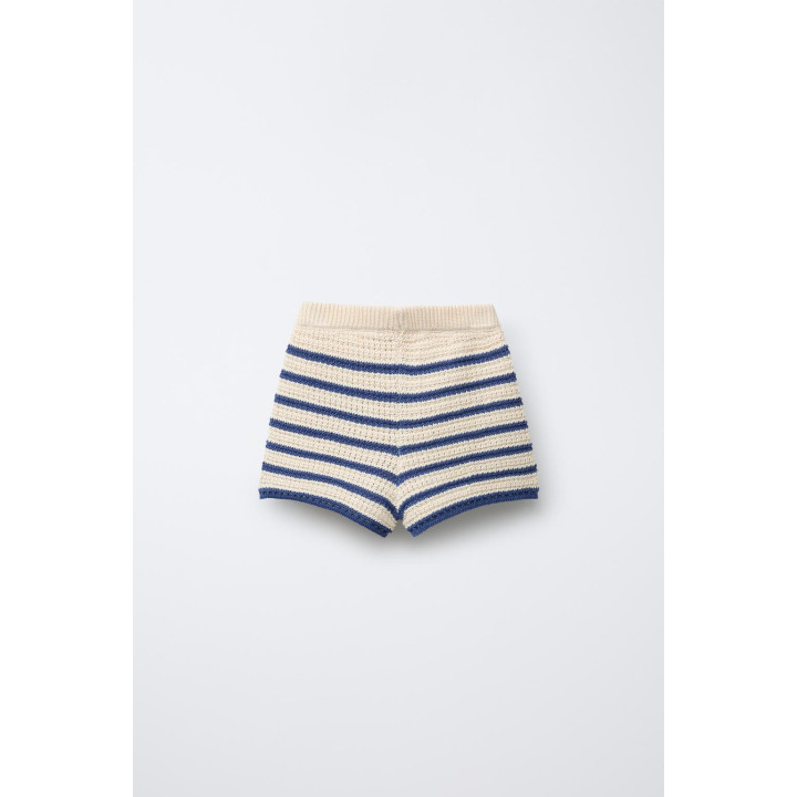 ТРИКОТАЖНЫЕ ШОРТЫ В ПОЛОСКУ С ЦВЕТОЧНЫМ РИСУНКОМ