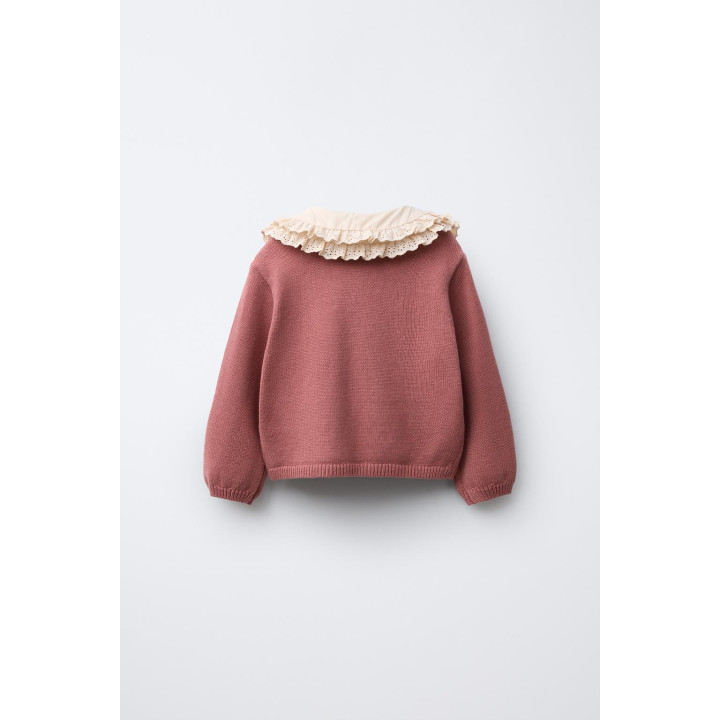 Кардиган с двойным воротником из вязаного полотна