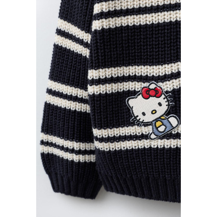 ТРИКОТАЖНЫЙ ДЖЕМПЕР В ПОЛОСКУ С НАШИВКАМИ HELLO KITTY © SANRIO