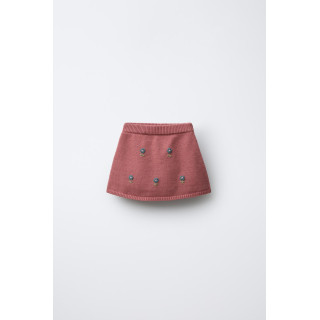 ТРИКОТАЖНАЯ ЮБКА С ВЫШИТЫМИ ЦВЕТАМИ