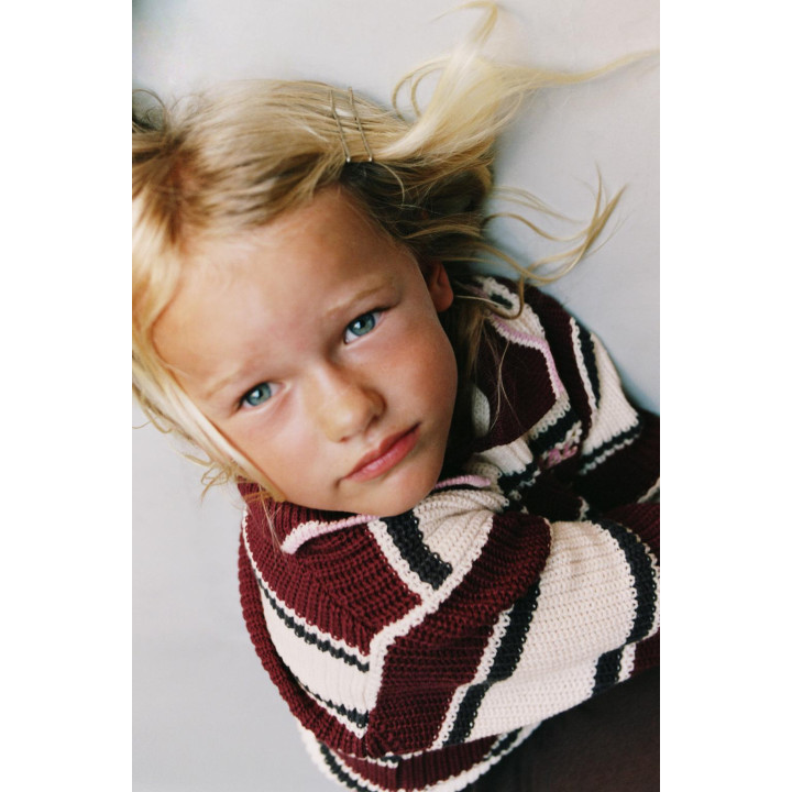 ТРИКОТАЖНЫЙ ДЖЕМПЕР ПОЛО В ПОЛОСКУ С ВЫШИВКОЙ