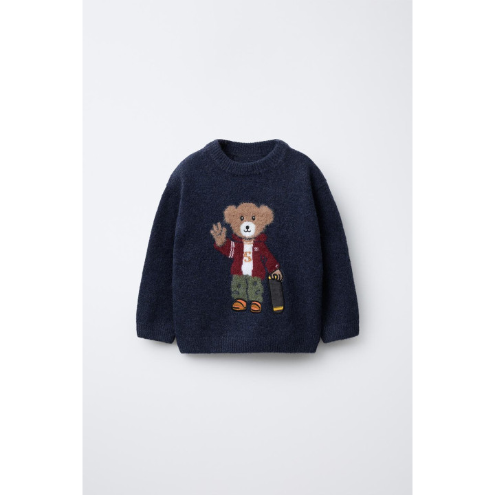 СВИТЕР С УЗОРОМ «МЕДВЕДЬ НА СКЕЙТЕ»