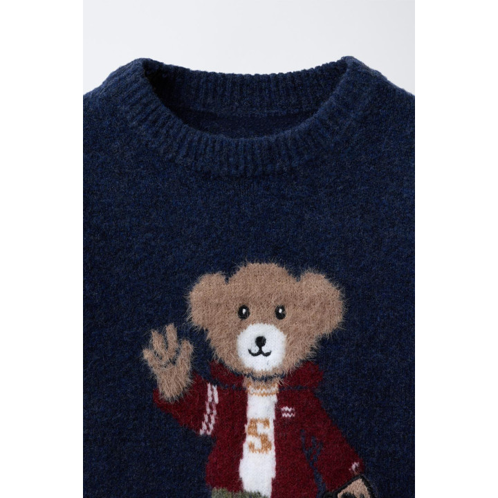 СВИТЕР С УЗОРОМ «МЕДВЕДЬ НА СКЕЙТЕ»