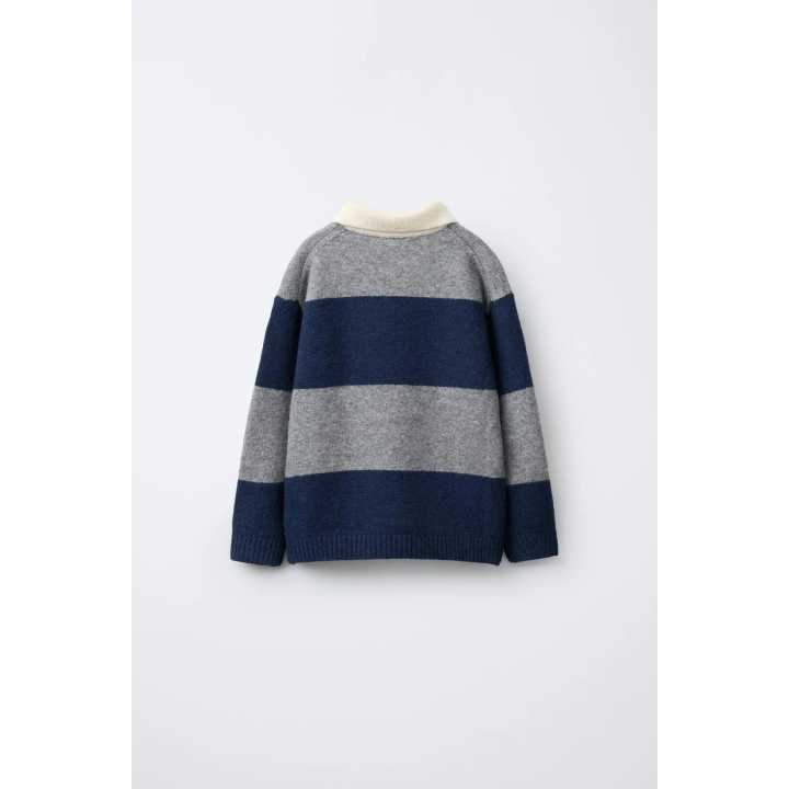 ТРИКОТАЖНЫЙ СВИТЕР ПОЛО В ПОЛОСКУ