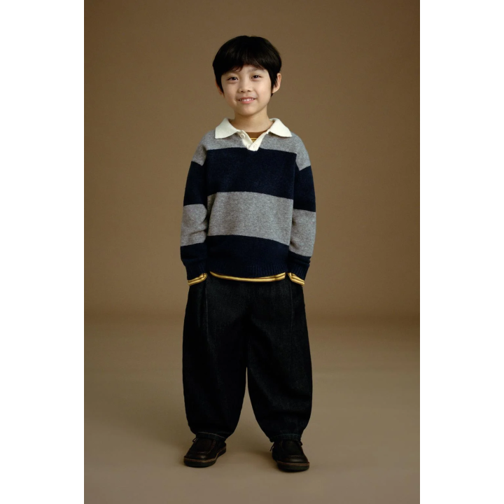 ТРИКОТАЖНЫЙ СВИТЕР ПОЛО В ПОЛОСКУ