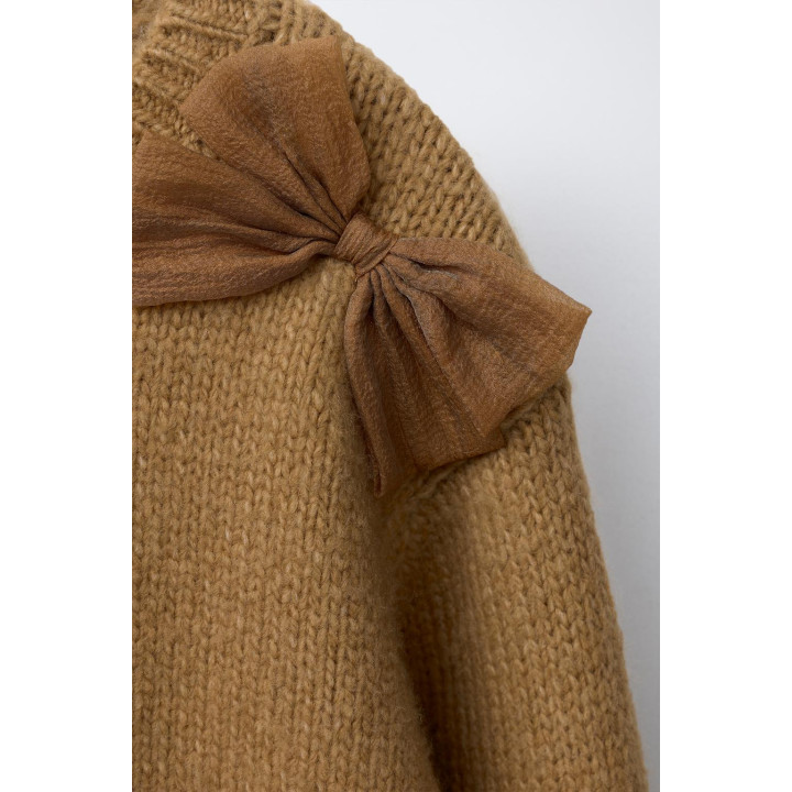 КАРДИГАН С БАНТОМ ИЗ ОРГАНЗЫ