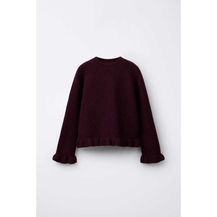 ВЯЗАНЫЙ ДЖЕРСИ С ВОЛАНАМИ