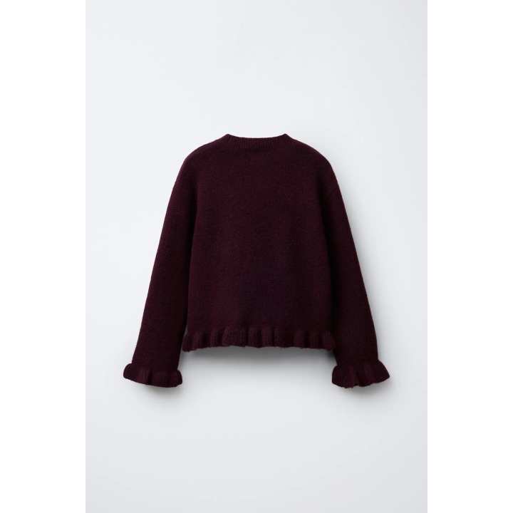 ВЯЗАНЫЙ ДЖЕРСИ С ВОЛАНАМИ