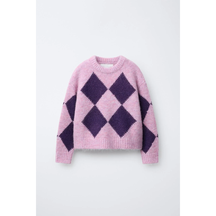 СВИТЕР С УЗОРОМ «РОМБЫ»