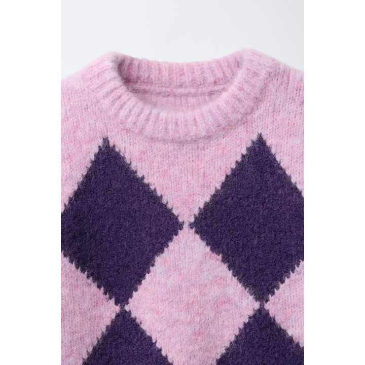 СВИТЕР С УЗОРОМ «РОМБЫ»