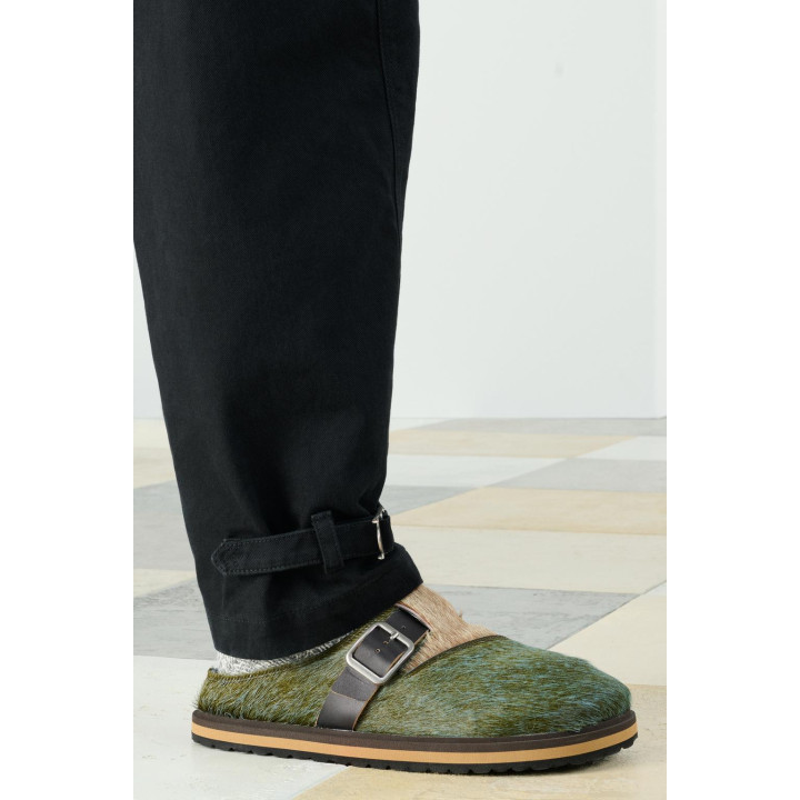 Кожаные деревянные сабо