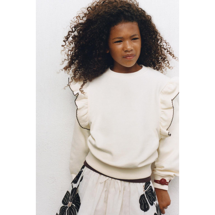 ТОЛСТОВКА С ВОЛАНАМИ И ОТСТРОЧКОЙ