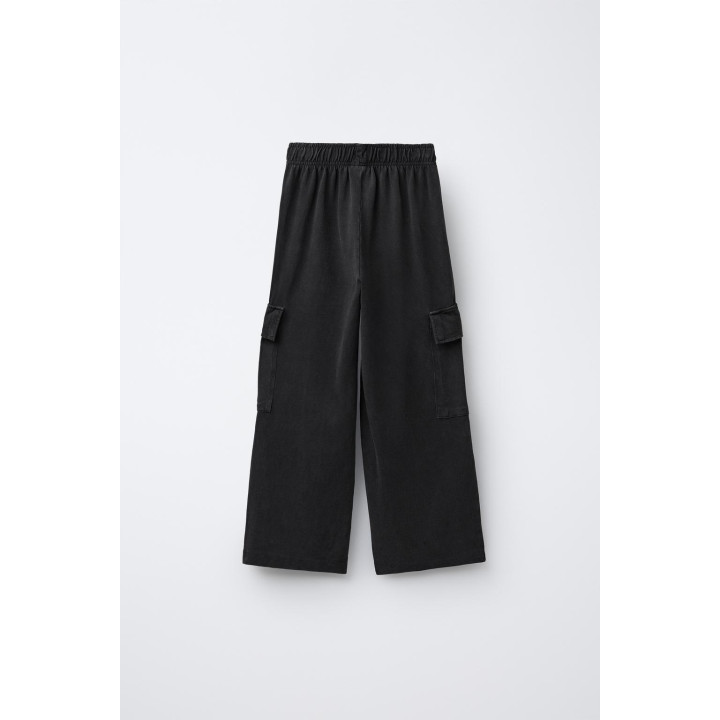 БРЮКИ WIDE LEG КАРГО С ЭФФЕКТОМ ПОТЕРТОСТИ