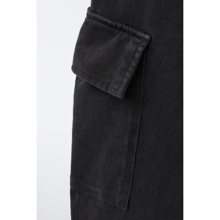 БРЮКИ WIDE LEG КАРГО С ЭФФЕКТОМ ПОТЕРТОСТИ