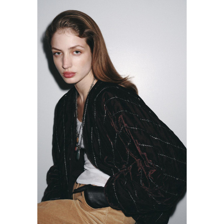 СТЕГАНОЕ БАРХАТНОЕ КИМОНО С БУСИНАМИ