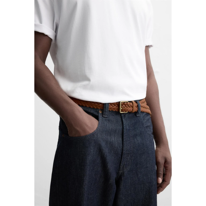 Кожанный плетеный пояс