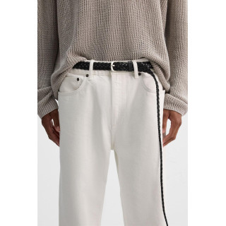 Длинный оплетенный кожаный пояс